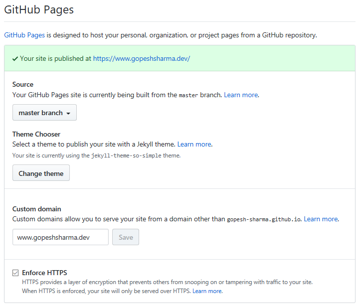 GitHub Pages Configuration